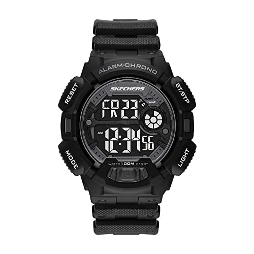 Skechers Reloj para Hombre La Cienaga, movimiento Digital, caja de Poliuretano Negro de 50mm con correa de Poliuretano, SR1134