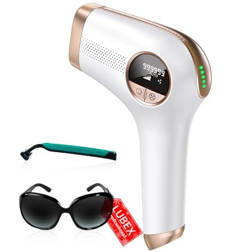 600NM Depiladora de Luz Pulsada IPL, 17,8J Dispositivo Indoloro, Depilación Láser Profesional para Mujeres y Hombres,Cuerpo y Cara Bikini Piernas Axilas 999.990 Destellos