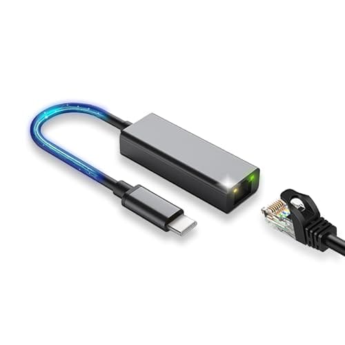 1000Mbps Adaptador Ethernet A USB C, USB 3.0 USB C Ethernet Caja De Aluminio, Gigabit 10/100/1000Mpbs Ethernet USB C, Compatible con iPhone 15 Macbook Pro iPad Pro Air Surface Chromebook Dell Xps Etc.