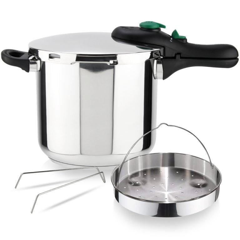 MAGEFESA ® Dynamic olla a presión Súper rápida + cestillo, fabricada en acero inoxidable 18/10, para todo tipo de cocinas, incluido inducción, 5 sistemas de seguridad, fácil uso, express | Miravia