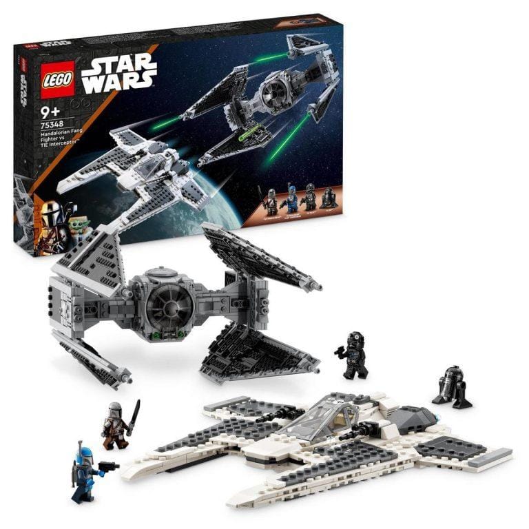 Set de juguetes de construcción LEGO® Star Wars™ 75348 Caza Colmillo Mandaloriano vs. Interceptor TIE; idea de regalo para mayores de 9 años (957 piezas) | Miravia