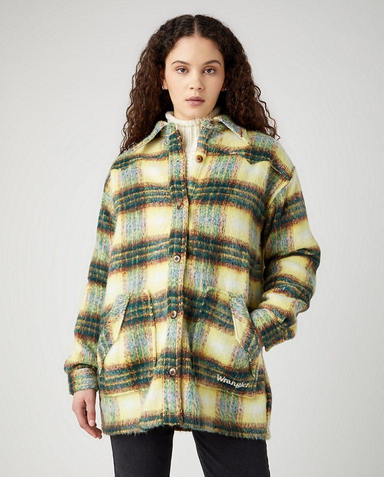 Abrigo de paño de mujer de corte holgado a cuadros · Wrangler · El Corte Inglés