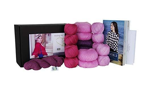 DesignEtte Kit de punto Girl on Fire 100% algodón egipcio mercerizado Superkid Mohair Silk y Shetland mezcla de lana pequeña mediana rosa/lavanda No s 2719, S/M
