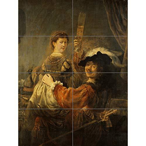 Artery8 Rembrandt & Saskia In The Scene Of The Prodigal Son XL Giant Panel Poster (8 Sections) Escena Póster