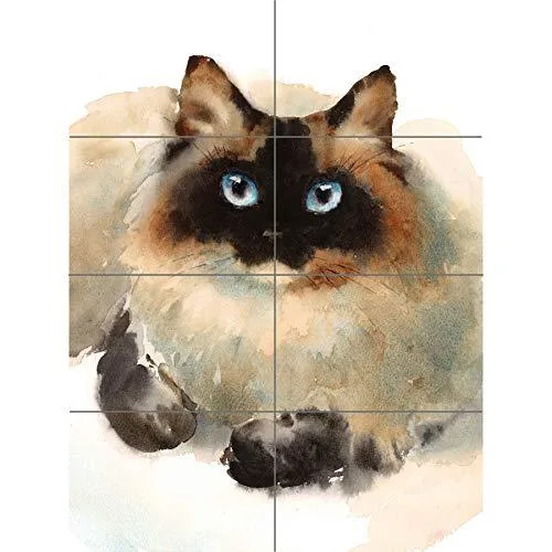 Cat Ragdoll Face Watercolour XL Giant Panel Poster (8 Sections) Cara Acuarela Póster