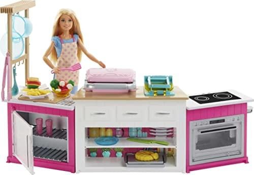 DESCUENTAZO 61% DESCUENTO Barbie Quiero Ser Superchef, cocina con accesorios y muñeca (Mattel GWY53)