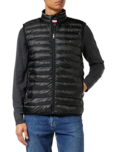 40% DESCUENTO Tommy Hilfiger Hombre Chaleco Acolchado, Negro (Black), L