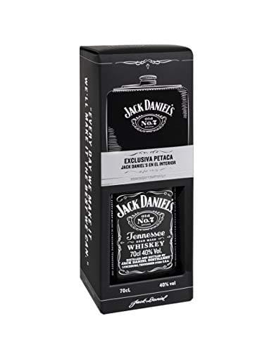 BUENA OFERTA 23% DESCUENTO Jack Daniel’s Tennessee con Petaca Estuche de Whisky 1 Botella de 700ml + Petaca Original