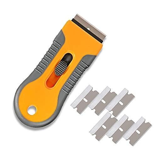 OFERTÓN SUPREMO 72% DESCUENTO Vakki Raspador de vidrio, herramienta de cerámica con 6 cuchillas, removedor de calcomanías de vidrio para raspar etiquetas, pegatinas, calafateo, pintura de vidrio, papel pintado