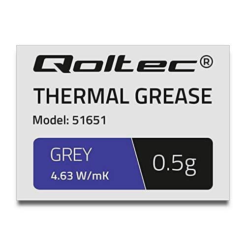 Qoltec Pasta térmica 4,63 W/m K 0.5g Gris, 8 μm, 3.15 g/cm³, jeringa, 51651
