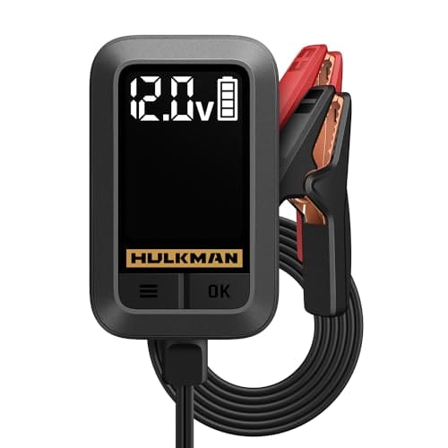 BUENA OFERTA 33% DESCUENTO HULKMAN Sigma 1 Amp Cargador de Batería 6V/12V Mantenedor Bateria Coche con Pantalla LED Inteligente Desulfador con Múltiples Protecciones, Cargador Baterías Coche Profesional para Coche, Moto, ATV