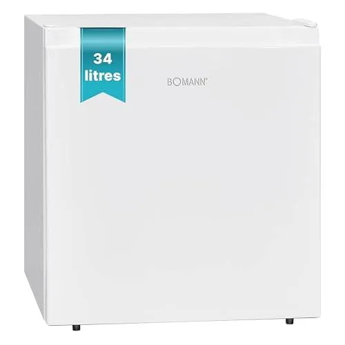 Bomann® Congelador pequeño con capacidad útil de 34 l, mini congelador con estante de cristal extraíble, congelador con bisagra de puerta intercambiable y regulación de temperatura sin niveles – GB