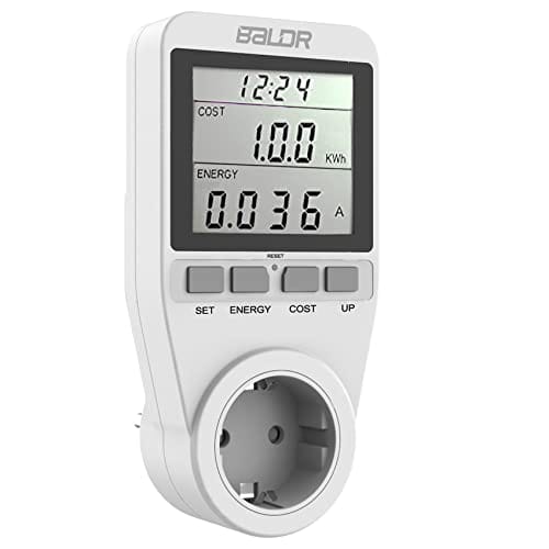 DESCUENTAZO 64% DESCUENTO Monitores de Alimentación Eléctrica, Medidor de Consumo de Electrico de Corriente con Pantalla LCD Retroiluminada con Protección contra Sobrecarga, Varios Modos Medidor, 3680W/16A