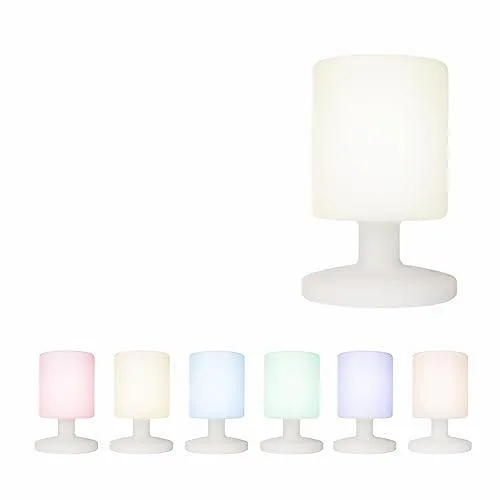 OFERTÓN SUPREMO 69% DESCUENTO Smartwares IDE 60067 Lámpara de mesa LED, Luz blanca cálida y otros 6 colores, Inalámbrica, Recargable en 4 6 horas, Interior o exterior, IP44, autonomía de 15 horas, cable USB incluido