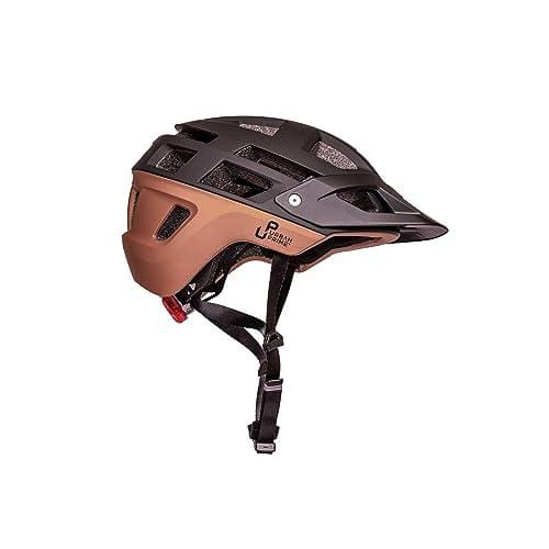 Casco Urban Prime PRO, Casco Protector con Luces y Visera, Bicicleta Unisex Adulto, E Bike y Patinete Eléctrico, Negro, Bronce, M