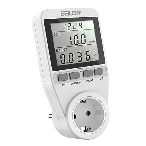 DIKER medidor de consumo electrico, contador electrico de Energía Recargable con Protección contra Sobrecarga, 3680W/16A