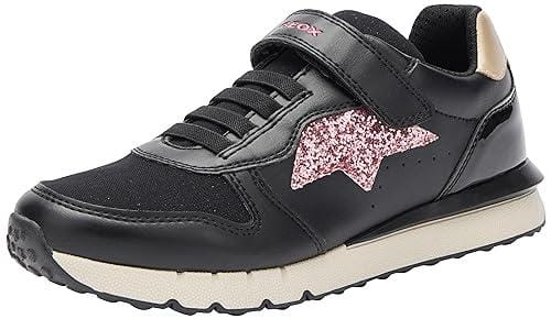 Geox J Fastics Girl C, Zapatillas, Black Dk Pink, 39 EU