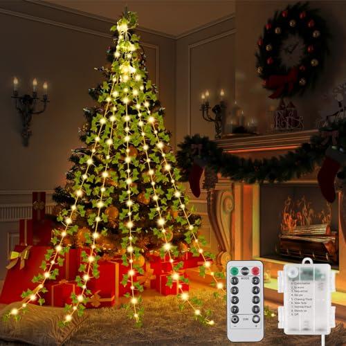 OFERTÓN SUPREMO 67% DESCUENTO GuKKK Luces de Hadas LED de Hiedra Artificial, 2M 5 Cuerdas(10M) Guirnalda Vines con 100 Luces LED, Cadena de Luz con Hojas 8 Modos, Hiedra Artificial, para Jardín, Interior y Exterior Decoración