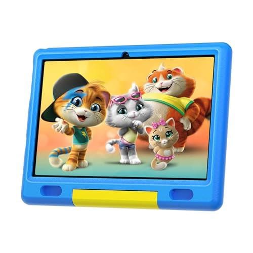 Freeski Tablet Kids 10 Inch, Android 13 Educational Tablet, Touch Tablet 6GB RAM 64GB ROM, WiFi, Bluetooth, Control Parental, Dual Camera, Juegos, Tablet PC con Funda (Azul)