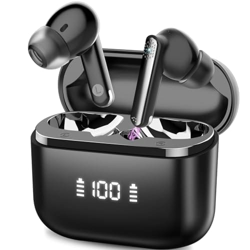 OFERTÓN SUPREMO 67% DESCUENTO Aptkdoe Auriculares Inalambricos, Auriculares Bluetooth 5.3 Graves Profundos con HD Mic, 48H de Reproducción Cascos Inalambricos Bluetooth con Pantalla LED, IPX7 Impermeable, Control Táctil Negro 2024