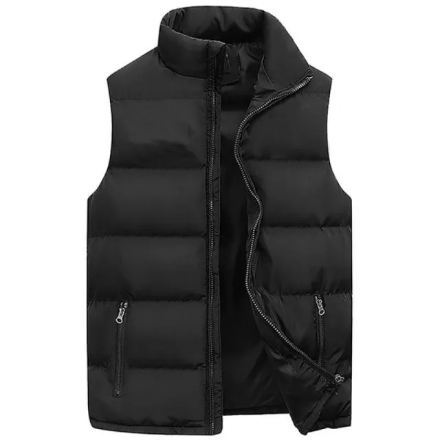 Chaleco cálido para hombre, chaqueta sin mangas, abrigo impermeable con cremallera, cuello levantado, informal, ropa de marca, invierno, otoño | Miravia