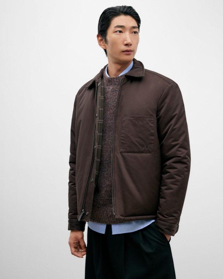 Chaqueta de hombre acolchada reversible con cierre de cremallera · Adolfo Dominguez · El Corte Inglés
