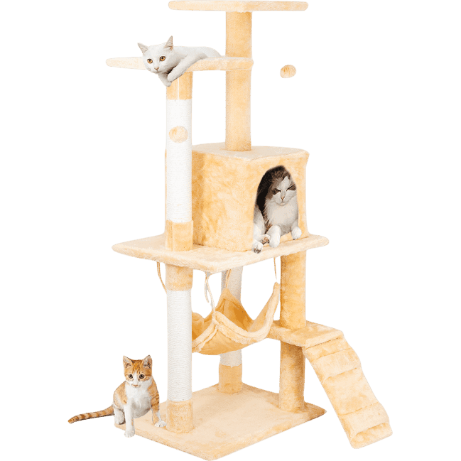 Edipets, Rascador para Gatos de 4 Niveles, postes sisal, hamaca, caseta | Miravia