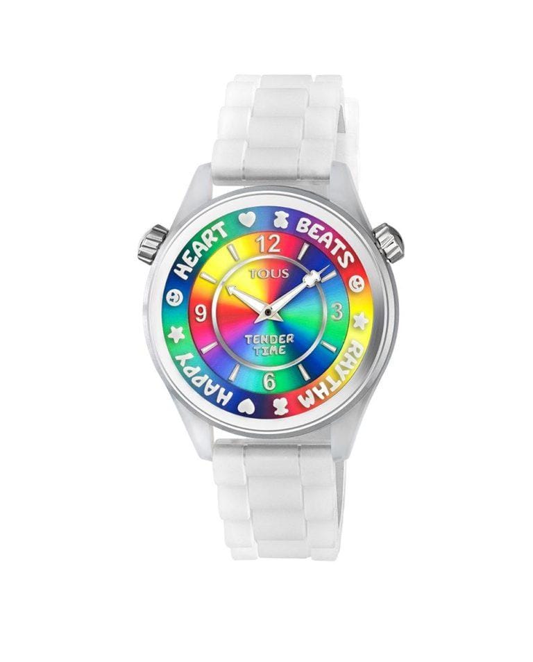 Reloj de mujer Tender Time analógico de acero con correa blanca · Tous · El Corte Inglés