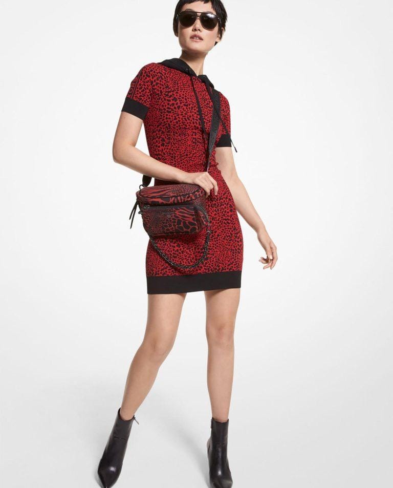 Vestido corto de manga corta con animal print · Michael Michael Kors · El Corte Inglés