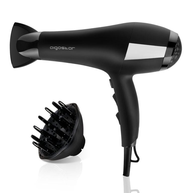 AIGOSTAR Secador de Pelo Profesional Iónico, 2 Velocidades y 3 Ajustes de Temperatura, Incluye Difusor y Boquilla Concetradora de Aire, Protección Contra el Sobrecalentamiento.2400W | Miravia