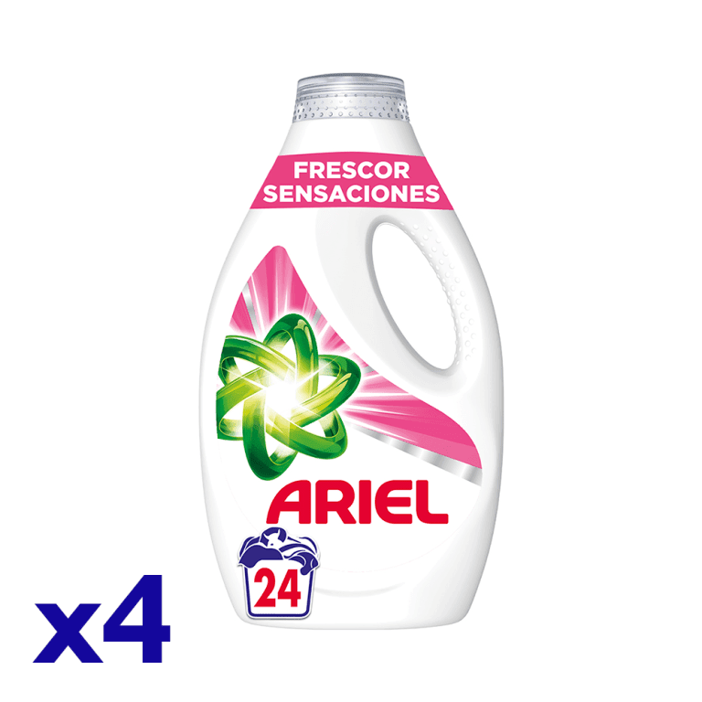 Ariel Sensaciones Detergente Líquido, 24×4 Lavados: Con este pack de 4 botellas de Ariel Sensaciones Detergente Líquido, tendrás suficiente para 24 lavados cada una, manteniendo tu ropa impecable. | Miravia