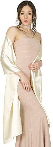 53% DESCUENTO BlackButterfly Satén Chal Mantón Pañuelo De Cachemir Boda Dama De Honor (Oro Champán, Talla única)