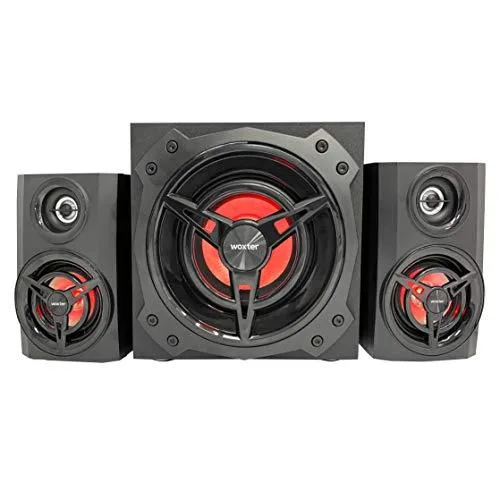 Woxter Big Bass 500R V1 Altavoces 2.1, 150W BLUETOOTH, LEDS, Subwoofer y Satélites de MADERA, SD, AUX y USB. Juego de Altavoces Gaming RGB, Speakers