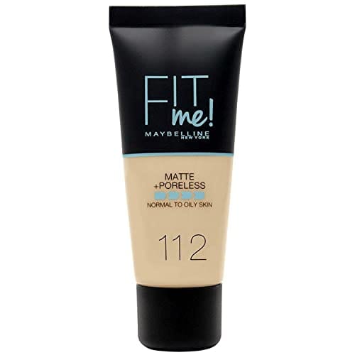 BUENA OFERTA 26% DESCUENTO Maybelline New York, Base de Maquillaje que Calca a tu Tono Fit me! Mate y Afinaporos, Color: 112 Soft Beige