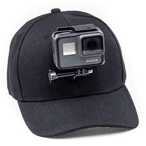 Digicharge Gorra De Béisbol con Soporte para Cámara De Acción Compatible con GoPro Hero Hero12 MAX, dji OSMO Action 3, Insta360 One, Akaso Apexcam Gookam Crosstour Apeman Victure CAM Color Negro