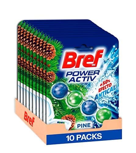 BUENA OFERTA 30% DESCUENTO Bref Power Activ Natura Cesta WC (pack de 10 unidades), limpia baño para un WC siempre limpio y fresco, limpiador de baños con fórmula antical que elimina la suciedad
