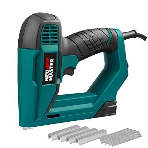 OFERTÓN SUPREMO 87% DESCUENTO Master NTC0060 Pistola de clavos eléctrica y grapadora para trabajos de tapicería, carpintería y carpintería, incluye 400 grapas y 200 clavos