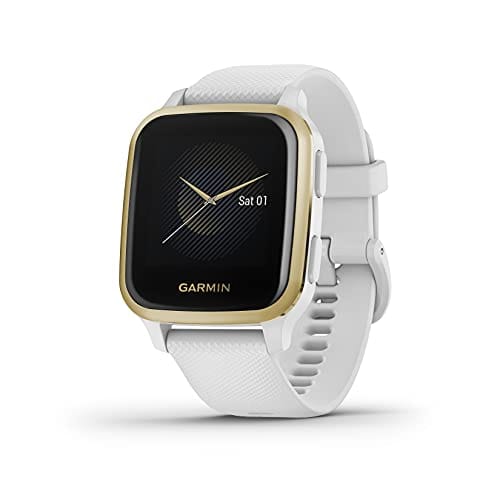 BUENA OFERTA 31% DESCUENTO Garmin Venu Sq, Reloj Inteligente con GPS, Blanco y Dorado