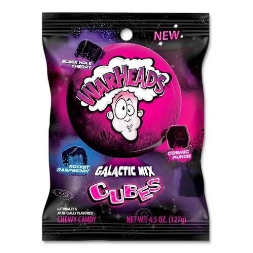 BUENA OFERTA 25% DESCUENTO Warheads Galactic Mix Cubes 128g Mix de gominolas con Sabores Galácticos Desconocidos | Mix Agujero Negro de Cereza, Cohete de Frambuesa o Ponche Cósmico