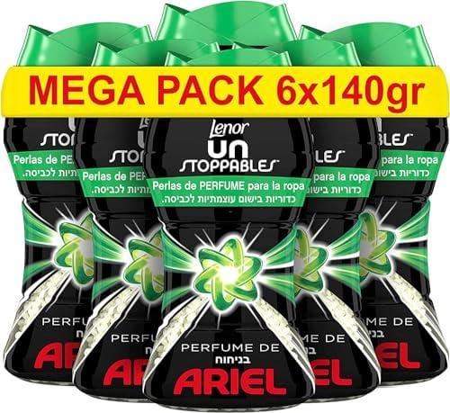 BUENA OFERTA 31% DESCUENTO Lenor UNstoppables Perlas de Perfume para la Ropa, 62 Lavados (6 x 140 g), Suavizante con Fragancia Ariel, Potenciador de Frescor