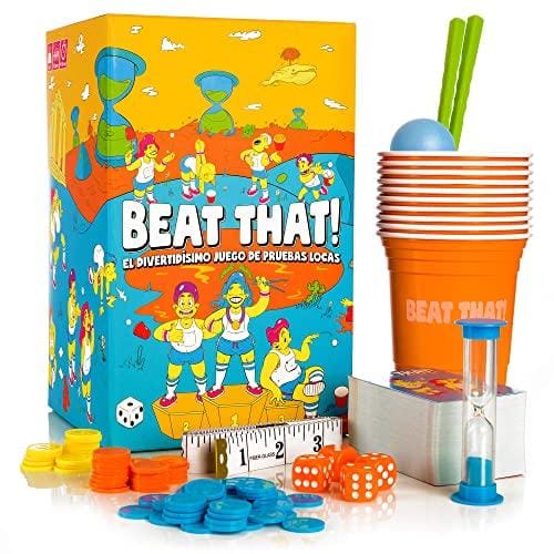 DESCUENTAZO 51% DESCUENTO Beat That! El divertidísimo Juego de Mesa de Pruebas locas, para Niños y Adultos, para todas las Ocasiones, Navidad, Año Nuevo, Noche de juegos y otras Fiestas.