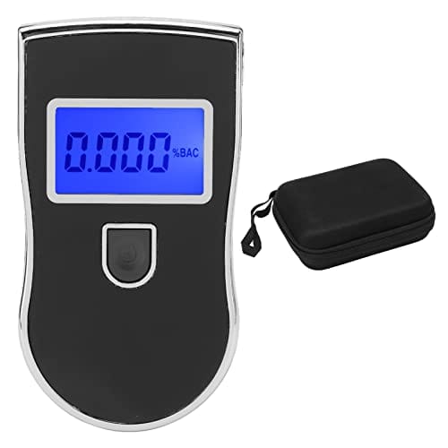 Nikou Detector de alcoholímetro, equipo de prueba de drogas portátil Digital, pantalla de retroiluminación roja de respuesta rápida portátil con boquilla de 5 uds