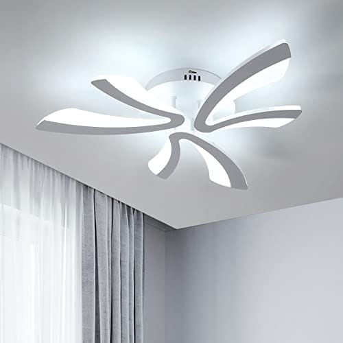 DELIPOP Lamparas de Techo Moderno 36W, 3 Cabezas Plafon LED Techo, Blanco Frío 6500K, Creativo Luces de Techo Diseño de V para Dormitorio, Salón, Comedor, Pasillo (Dia 58cm)