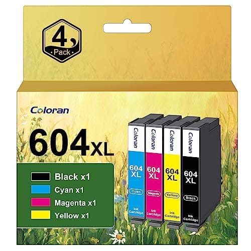 604XL Cartuchos de tinta de repuesto para Epson 604 XL para Epson Expression Home XP 2200 XP 2205 XP 3200 XP 3205 XP 4200 XP 4205, Workforce WF 2910DWF WF 2930DWF WF 2935DWF WF 2950DWF, paquete de 4