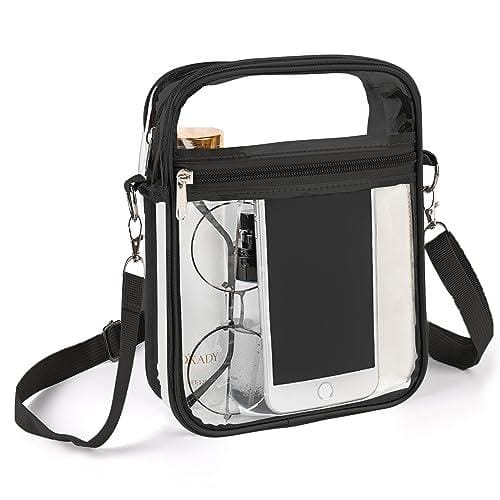 Carastek Bolso Transparente Mujer, Bolsa Transparente, Bolso Transparente Mujer Trabajo, Bolsos Transparentes Mujer, Bolso de Hombro Impermeable de PVC, Adecuado para Conciertos/Playa Etc (Negro)