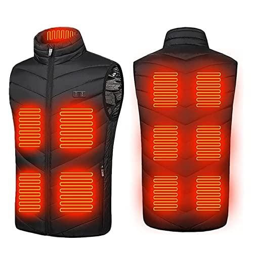 Chaleco Calentador Eléctrico, Chaleco Térmico para Hombres y Mujeres, USB Chaleco Térmico Eléctrico con 3 temperaturas ajustables, Chaleco Térmico con 11 Almohadillas Térmicas para Exteriores (M)