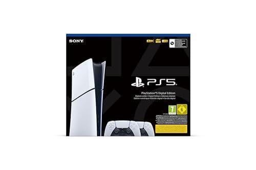 Playstation 5 Consola Digital (modelo slim) + 2 Mandos Inalámbrico Dualsense, Blanco
