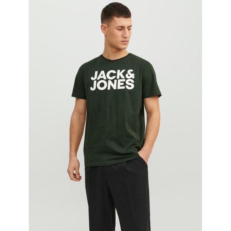 Jack & Jones Hombre Camiseta de Algodón Mod JJECORP Logo estampado Moda informal Casual REF 12151955 | Miravia