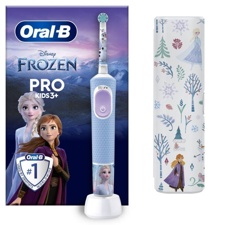 Oral-B Pro Kids cepillo de dientes eléctrico, 1 mango de frozen, 1 cabezal, 1 estuche de viaje, apto para niños mayores de 3 años | Miravia
