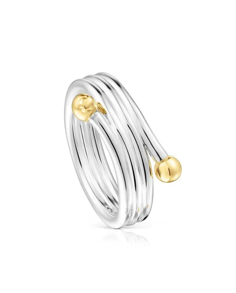 Anillo St. Tropez triple de plata y bañado en oro 18 kt sobre plata · Tous · El Corte Inglés